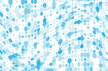 Wavy dotted pattern with circles, dots, point small and large scale.  Grunge halftone background. Digital gradient.