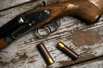 Hunting rifle with cartridges