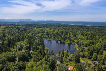 Aerial lake view