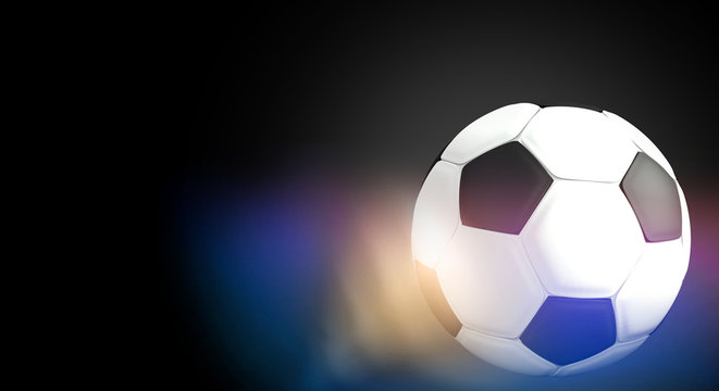soccer football ball 3d rendering black background