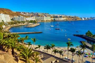Anfi beach with palm trees / Island of Gran Canaria, Spain © marako85