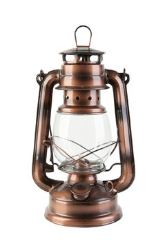 Brown ckerosene lamp isolated