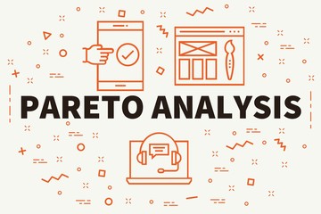 Conceptual business illustration with the words pareto analysis - obrazy, fototapety, plakaty