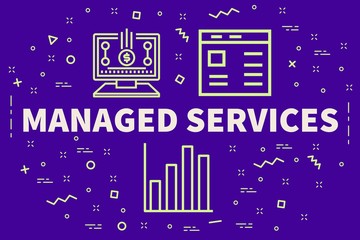 Conceptual business illustration with the words managed services