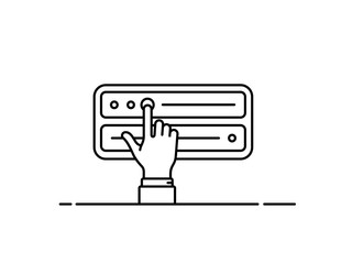 Deploy and cofigurate your server. Vector illustration.