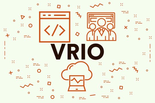 Conceptual business illustration with the words vrio