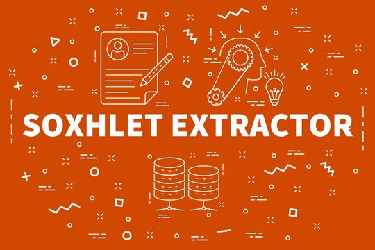 Conceptual business illustration with the words soxhlet extractor
