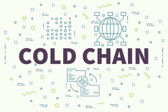 Conceptual business illustration with the words cold chain
