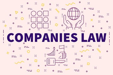 Conceptual business illustration with the words companies law