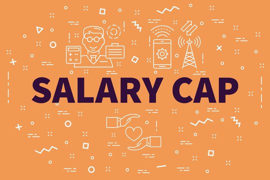 Conceptual business illustration with the words salary cap