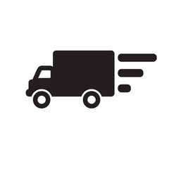 Speedy delivery wagon sign, icon, label