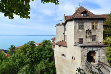Meersburg am Bodensee - Deutschland, Alte Burg mit Blick &uuml;ber den See