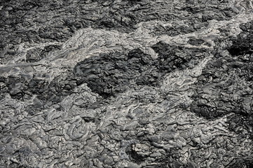 Hardened lava in the vicinity of the Hawaiian volcano Kilauea