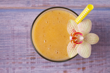 Mango banana milkshake with fruits