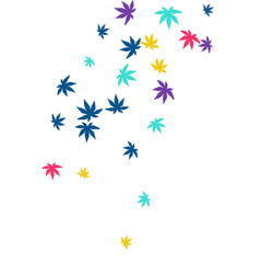 Cute vegetative pattern with simple small leaves for a greeting card or poster. Vector background for spring or summer design
