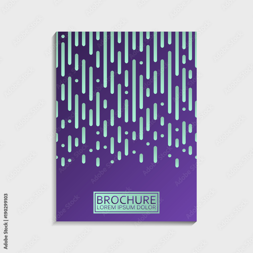 Poster Covers design for brochure with abstract geometric rounded lines pattern. Modern trendy vector illustration.