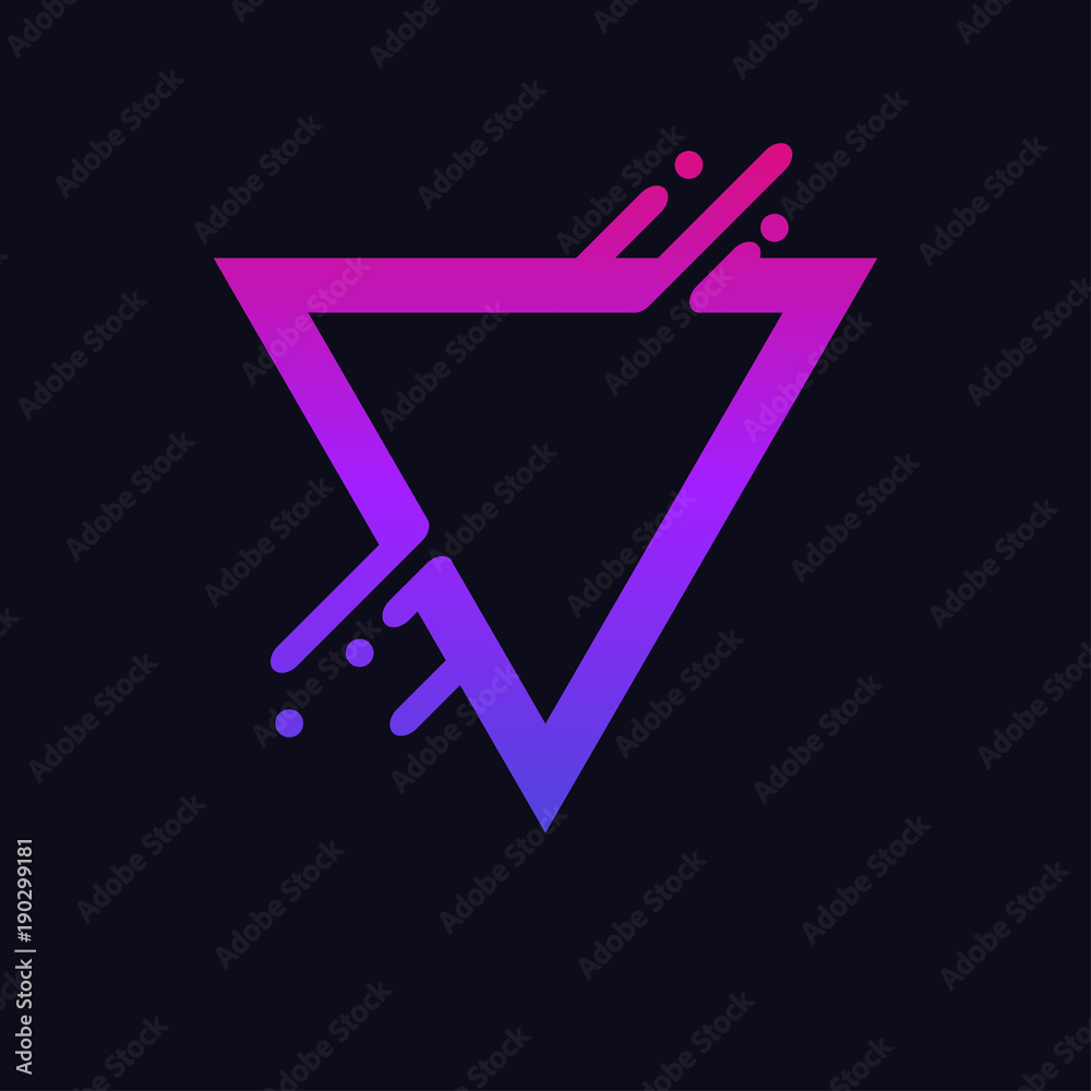 Aufkleber abstract gradient triangle. colorful shape with liquid splash and drops. modern design for logo, ban