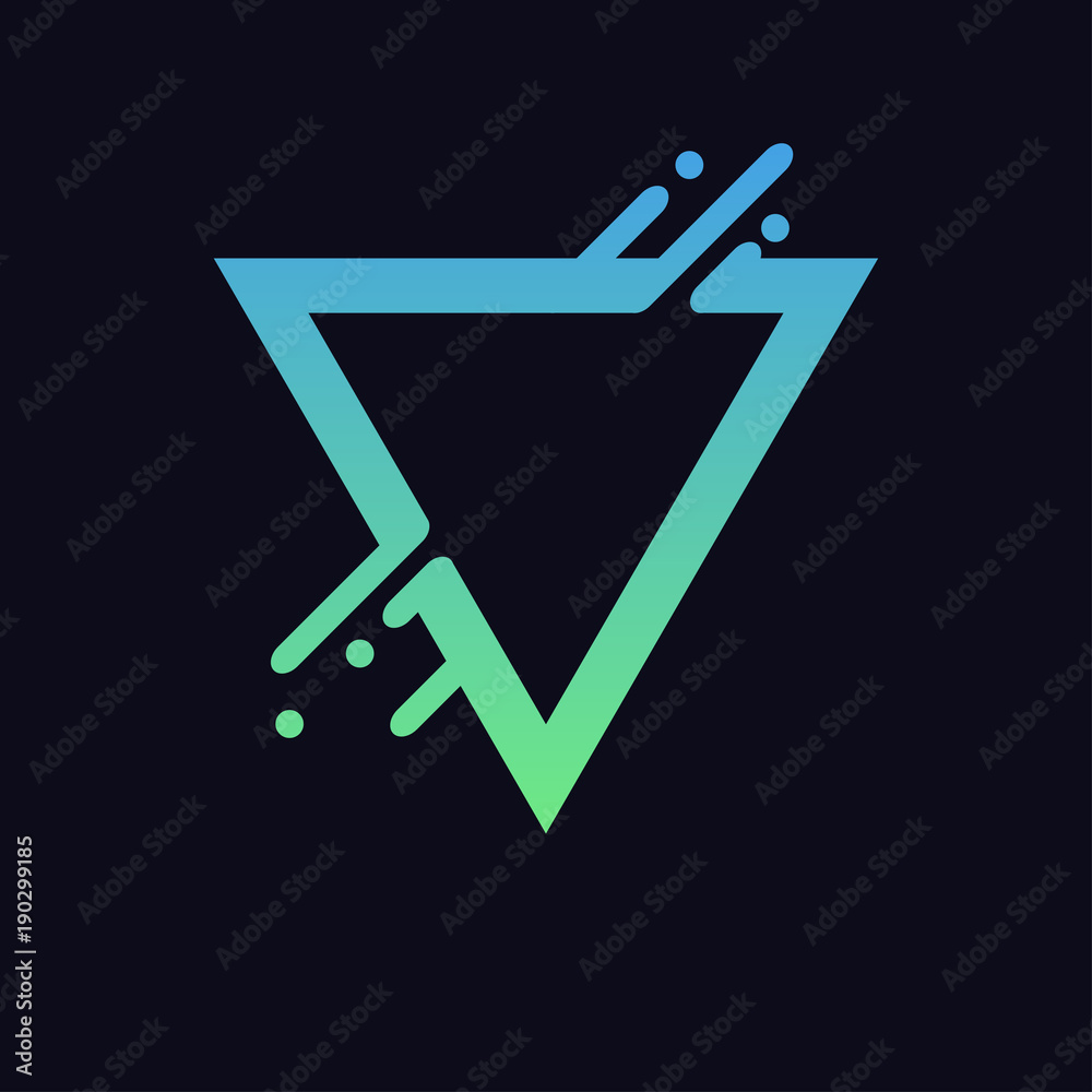 Aufkleber gradient abstract triangle. colorful shape with liquid splash and drops. modern design for logo, ban