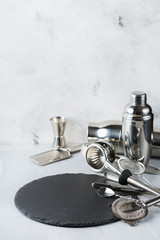 Set of bar tools for cocktails and for alcohol drink