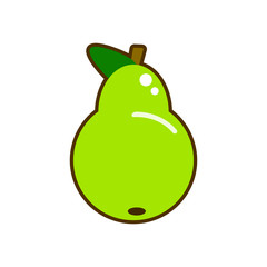 Fresh pear icon vector illustration. Green pear icon. Pear icon clipart. EPS