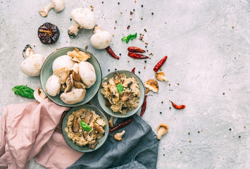 Wild mushrooms risotto with parsley and parmesan