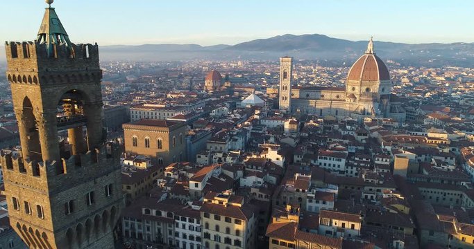 Palazzo Vecchio & Florence - Aerial View