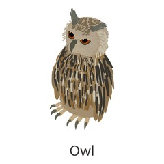 Owl icon, isometric style