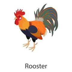 Rooster icon, isometric style