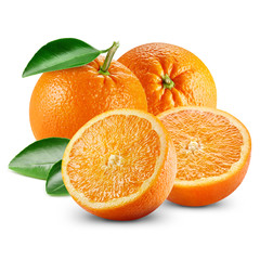 orange fruits with leaf