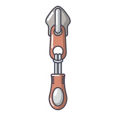 Small zip icon, cartoon style