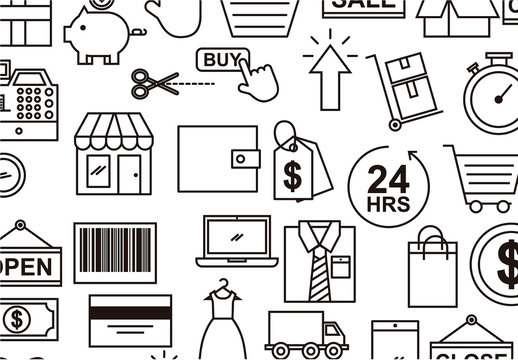 E-Commerce Icon Background Pattern 1