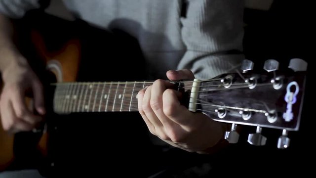 Musician playing guitar