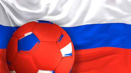 Russia soccer football ball russian colored design 3d rendering