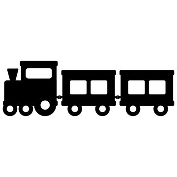 Vector illustration of a toy train silhouette 