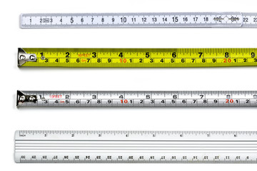 Tape measure on a white background