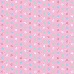 Seamless pink pattern with colorful clover leaves  - Eps10 vector graphics and illustration