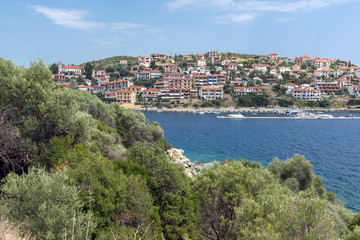 Fototapeta na wymiar Panoramic view of town of Pyrgadikia at Chalkidiki, Central Macedonia, Greece