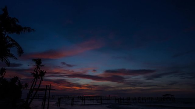A 4K timelapse footage of sunset by Tamoi Beach, Kuala Penyu, Sabah, Malaysia. Pan & Zoom In and Out effect.