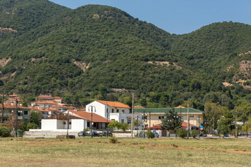 Fototapeta na wymiar Panoramic view of town of Stratoni at Chalkidiki, Central Macedonia, Greece