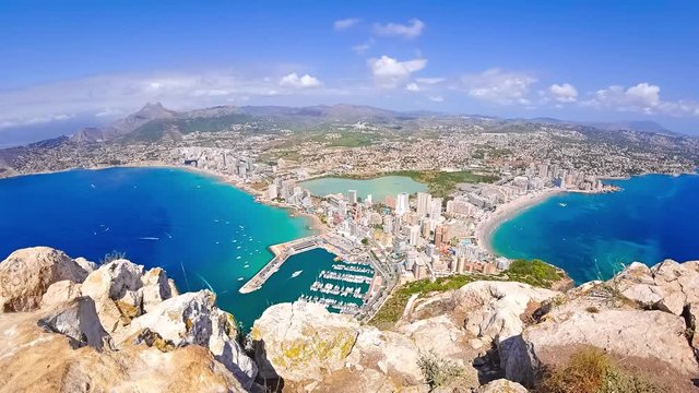 Calpe Spain day light mediterranean sea timelapse