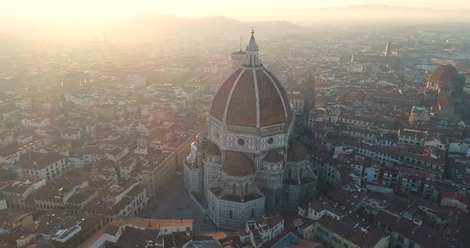 Aerial View of Florence, Italy at Sunset