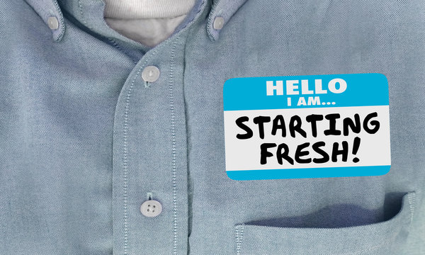 Starting Fresh Hello Name Tag Sticker New Beginning 3d Illustration