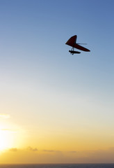 Fototapeta na wymiar Hang Glider at Sunset
