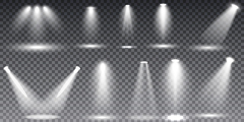 Collection Glow light lens flare effect and Star burst with sparkles. Scene illumination, sunlight transparent effects.