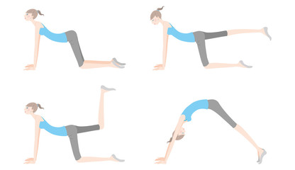 ヨガをする女性のイラスト