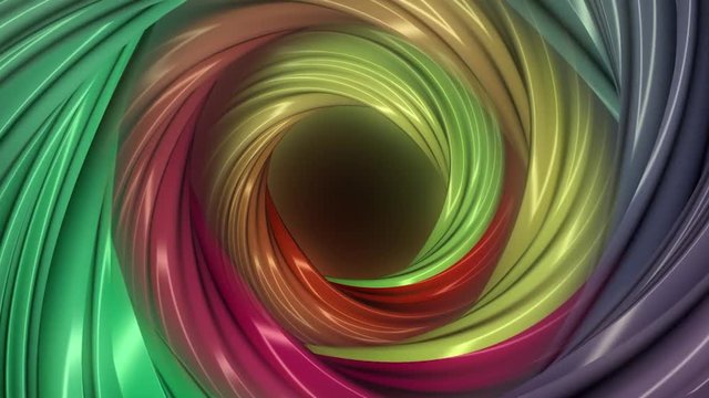 Neon color lights abstract painting. Clip. Abstract lights at motion. Coloured curved figure Torus