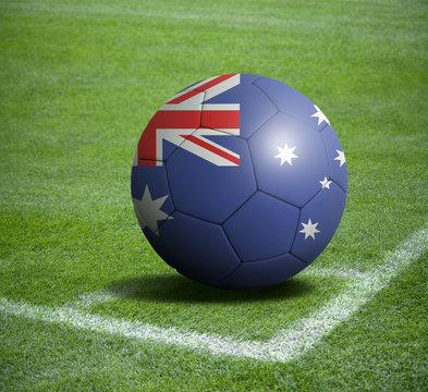 Soccer ball ball with the national flag of AUSTRALIA ball with stadium
