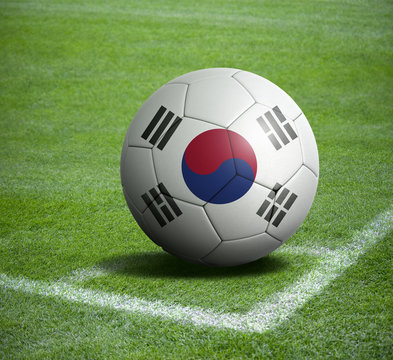 Soccer ball ball with the national flag of KOREA ball with stadium

