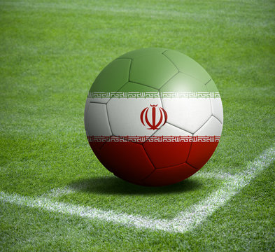 Soccer ball ball with the national flag of IRAN ball with stadium
