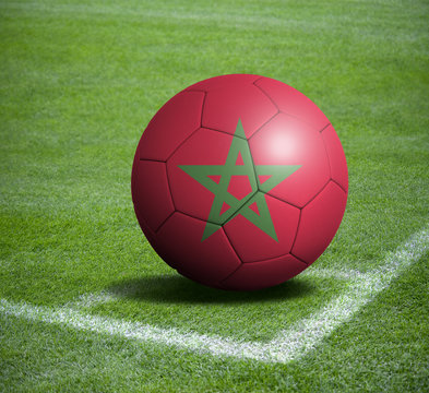 Soccer ball ball with the national flag of MOROCCO ball with stadium
